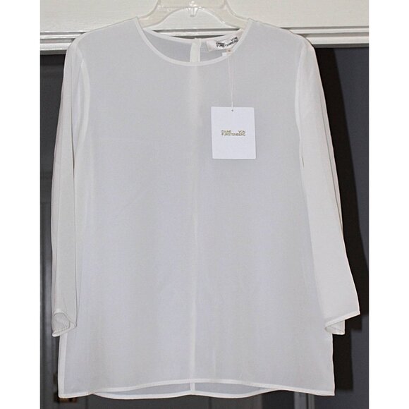 New w/Tags - sz 12 - Diane Von Furstenberg (DVF) 100% Silk Shell, Bracelet Sleev - Picture 3 of 8